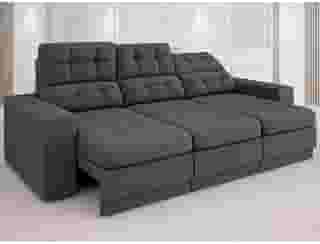 Sofá 3 Lugares Assento Retrátil e Reclinável Jobim-legacy Sofas - Cinza