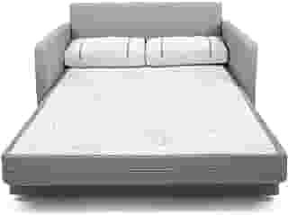 Sofá-cama Herval Aurora, com Colchão de Casal, 2 Lugares, Linho Chumbo