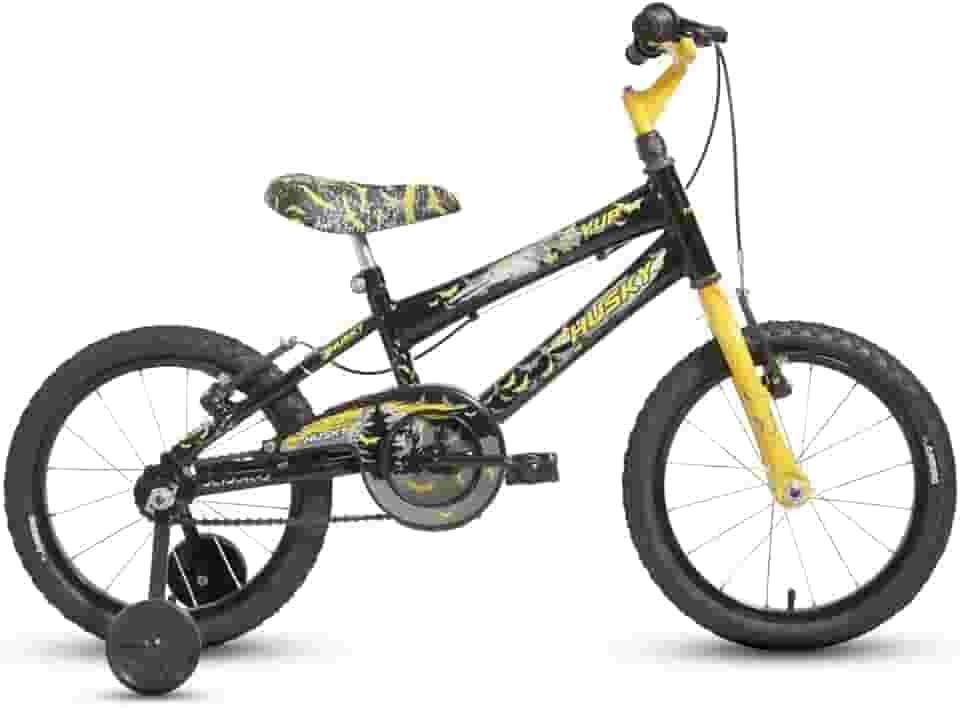 Bicicleta Infantil Masculino Aro 16 Homem Morcego Preta Menino Alumínio Husky com Rodinhas