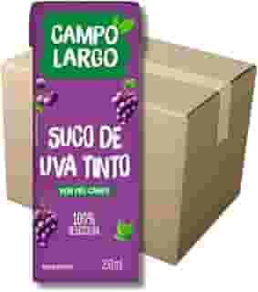 Kit 27x Suco De Uva Tinto Campo Largo Caixinha 200 Ml Natural Sem Glúten Sem Conservante Caixa Fechada