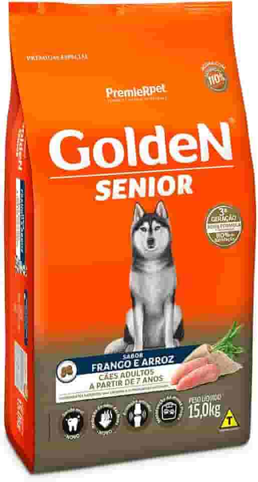 Ração Golden Fórmula Senior para Cães Adultos Sabor Frango e Arroz, 15kg Premier Pet Para Todas Grande Idosos,