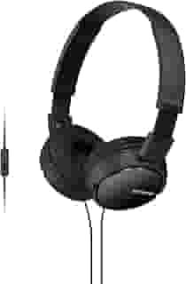 Sony Fones de ouvido intra-auriculares com fio série ZX com microfone, preto MDR-ZX110AP