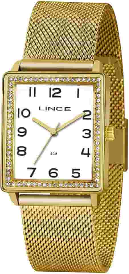 Relógio Lince Feminino Ref: Lqg4665l B2kx Retangular Dourado