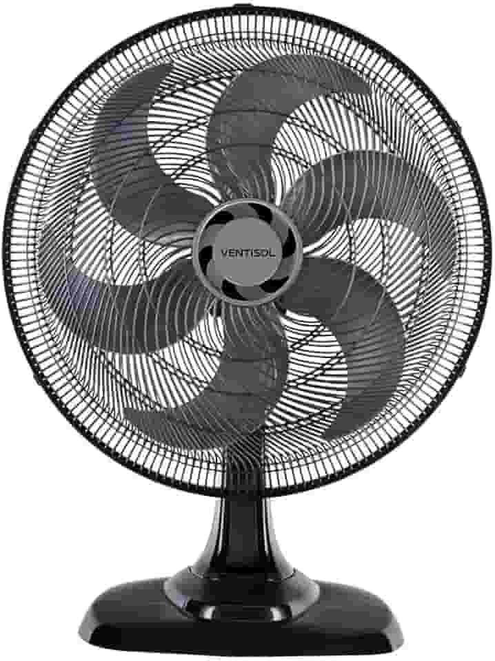 Ventisol Ventilador de Mesa Oscilante, Turbo 6 Pás Premium, Preto, 50cm, 127V