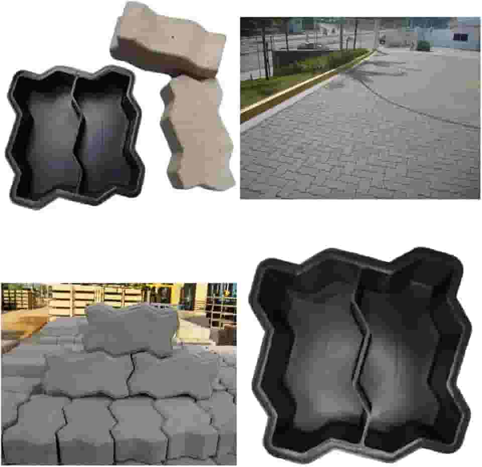 05 Forma Para Bloquete 24x10x8cm Paver Calçada Molde Bloco De Cimento