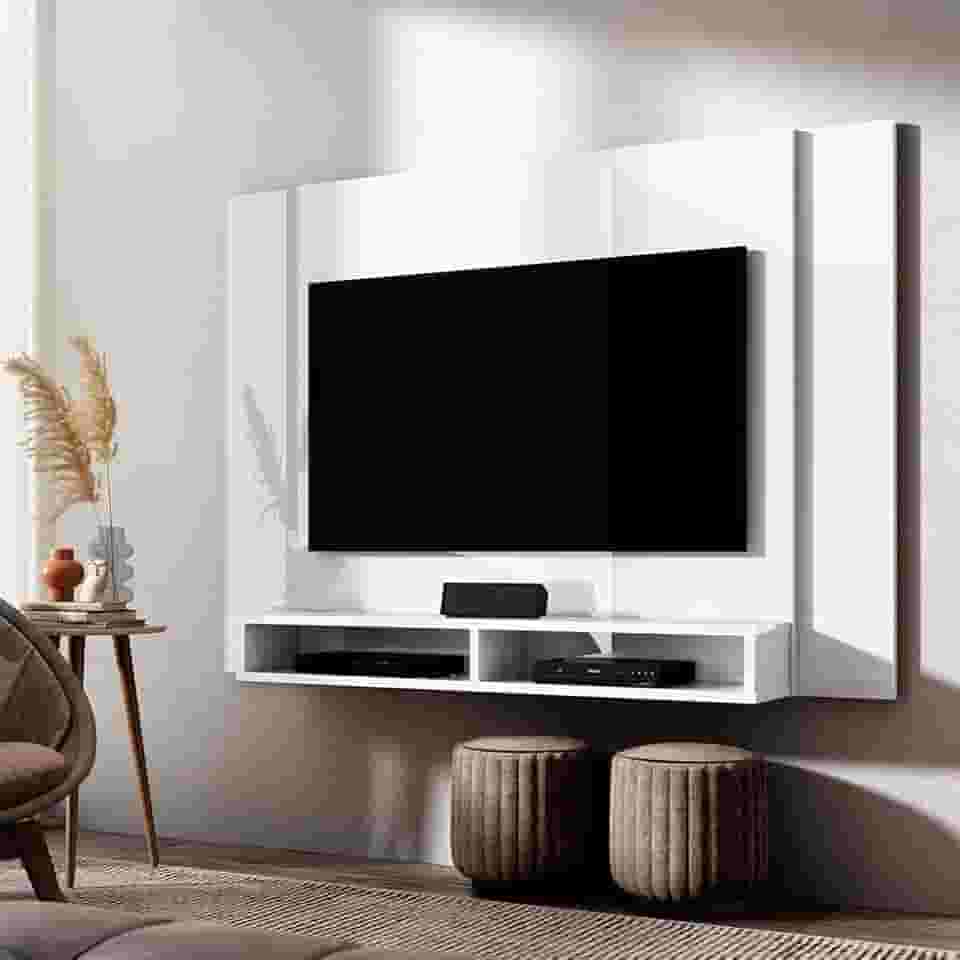 VIA NOSSA - Painel Tokyo Para Tv Até 43 Polegadas Com 02 Nichos Cor:branco