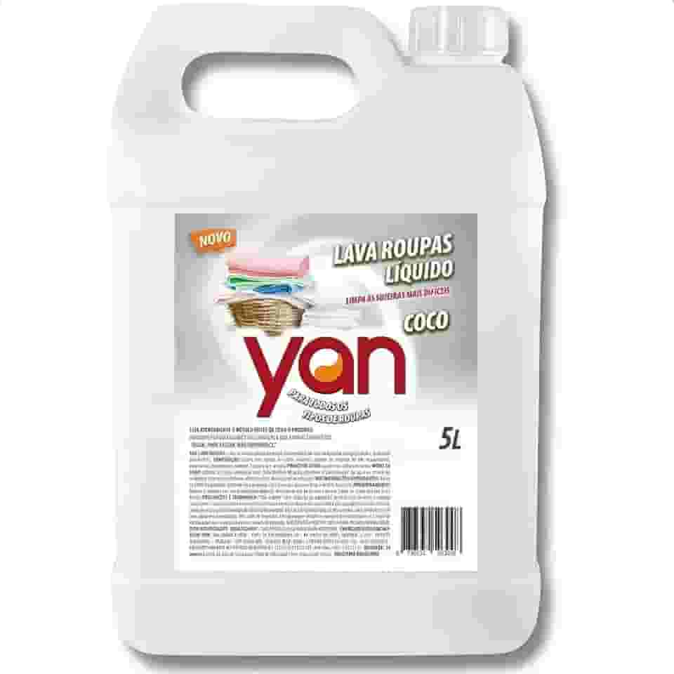 Lava Roupas Líquido de Coco, 5 Litros, Remove Manchas, para Roupas Brancas e Coloridas