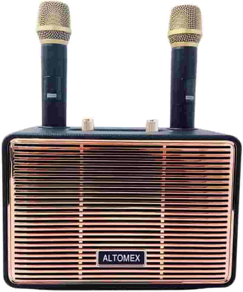 Caixa de Som Karaokê Bluetooth sem Fio com 2 Microfones, 100W PMPO, 20W Potência, Bateria 3600mAh, Função TF USB FM AUX TWS, Alto-falante 105mm