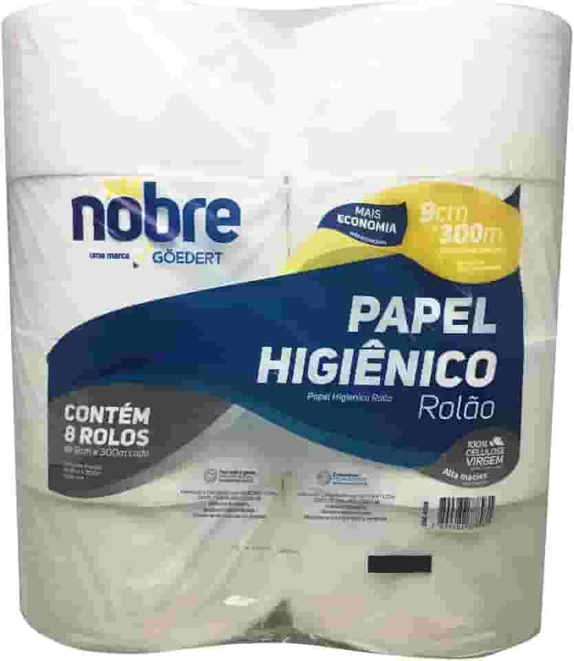 Papel Higiênico Rolão ? 9cm x 300m c/ 8unid - celulose virgem? Nobre