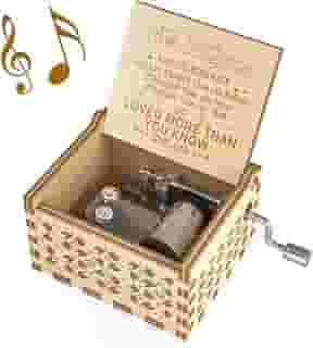 Caixa de música Ucuber You are My Sunshine – Caixa de música vintage gravada a laser de madeira Melhor presente para esposa, filho, filha, mãe, aniversário de casamento/Natal/Dia dos Namorados, Dad to Daughter