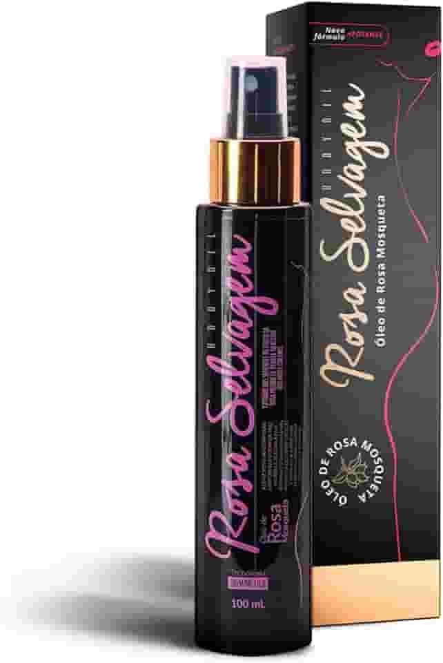 Óleo Rosa Mosqueta Rosa Selvagem - Clareador de Pele Contra Manchas, Cicatrizes e Estrias - Hidratante Corporal 100ML