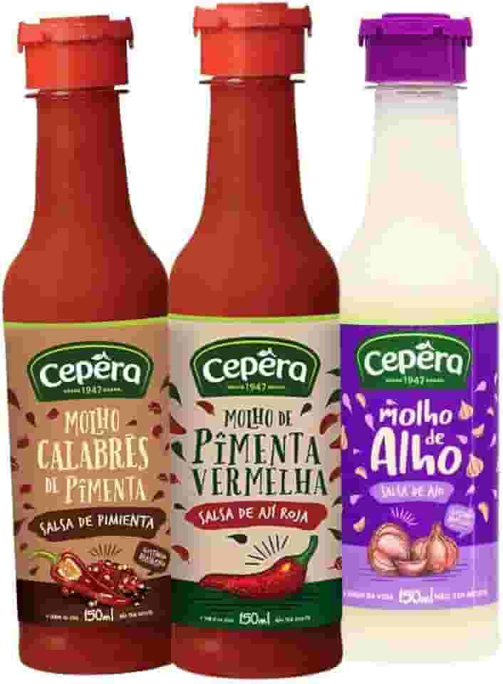 Molho de Pim Vermelha, Pim Calabresa e Alho - Kit 3 de cada