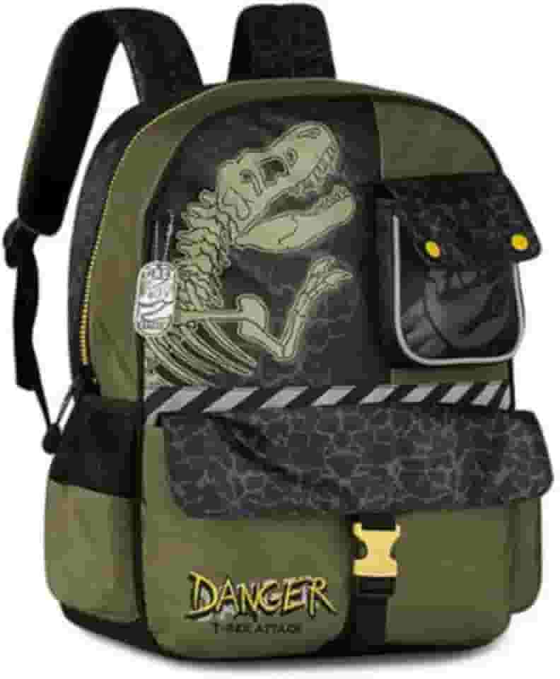 Mochila De Costas T-rex Dinossauro Infantil Escolar Meninos