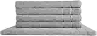 Kit 05 Tapetes para Banheiro Com Antiderrapante Grosso 550g/m² 45x70cm 100% Algodão - Cinza