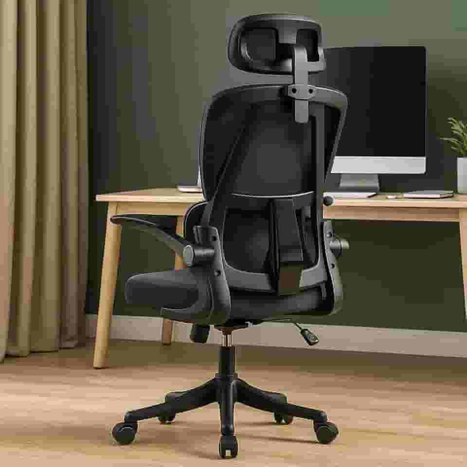 Cadeira de Escritório Ergonômica Presidente Legacy Original – Modelo Premium com Apoio Lombar e de Cabeça Ajustável, Tela Mesh Reforçada, Braços Móveis, Mais Conforto e Qualidade para Home Office
