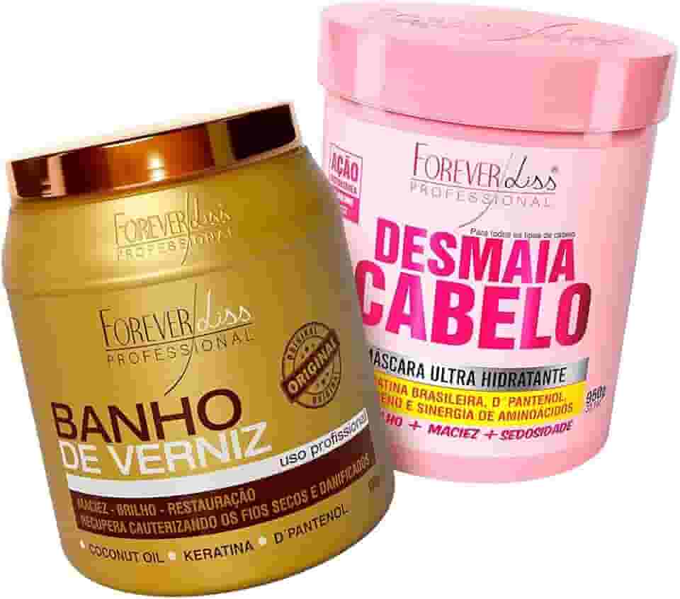 Kit Forever Liss - Desmaia Cabelo 950g + Banho De Verniz 1kg