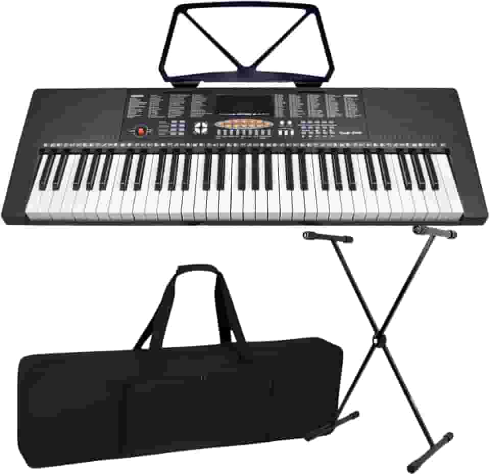 Kit Teclado Musical Iniciante Estudante 5/8 Bravo Bp100 + Capa Suporte
