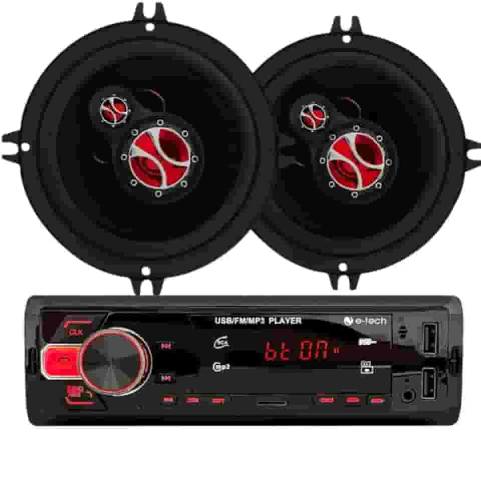 Kit de Som Automotivo First Option + Par Alto Falante Foxer 6 Polegadas 120 Watts Rms, Tnt Full