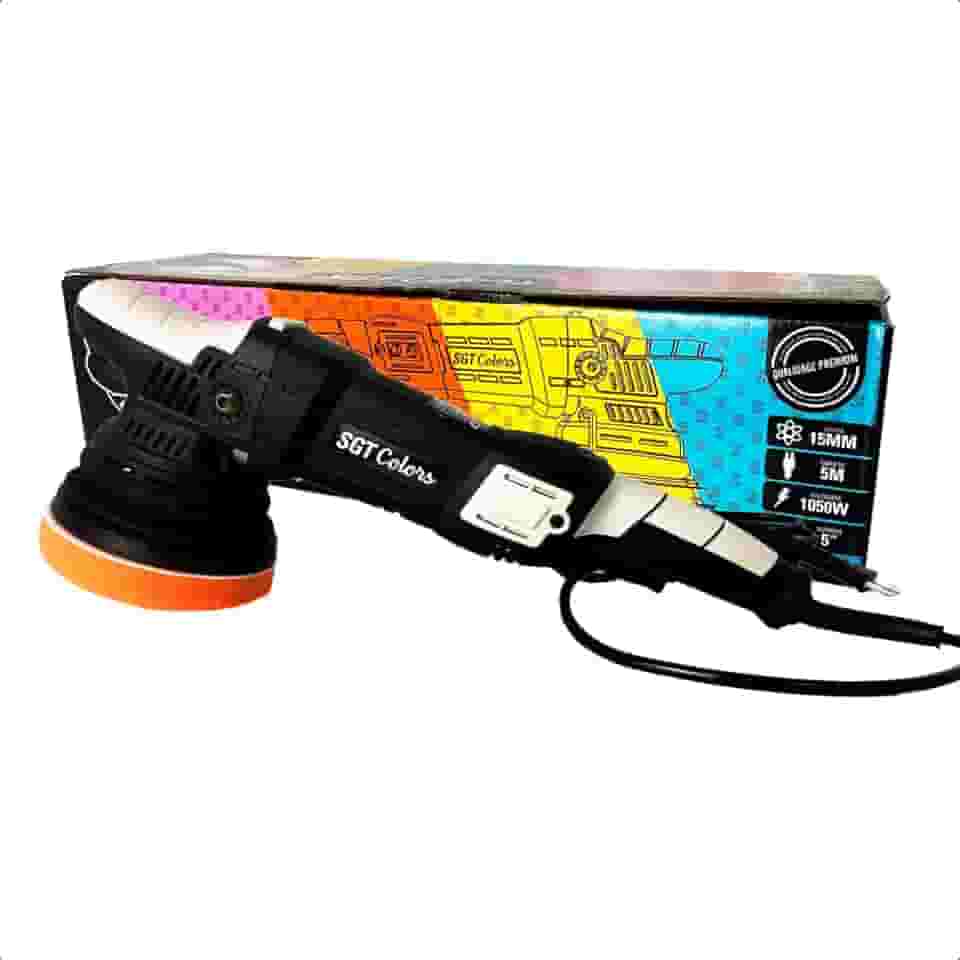 Politriz -z Roto Orbital Colors 15mm 110V – 1050W, 2.500 a 5.500 RPM 50/60Hz com 6 Velocidades e Cabo Siliconado (Preta)