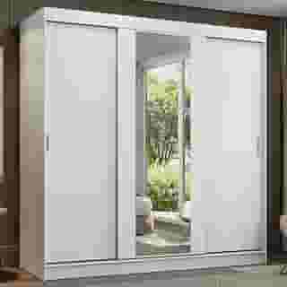 Guarda-roupa Casal Madesa Reno 3 Portas de Correr com Espelho B