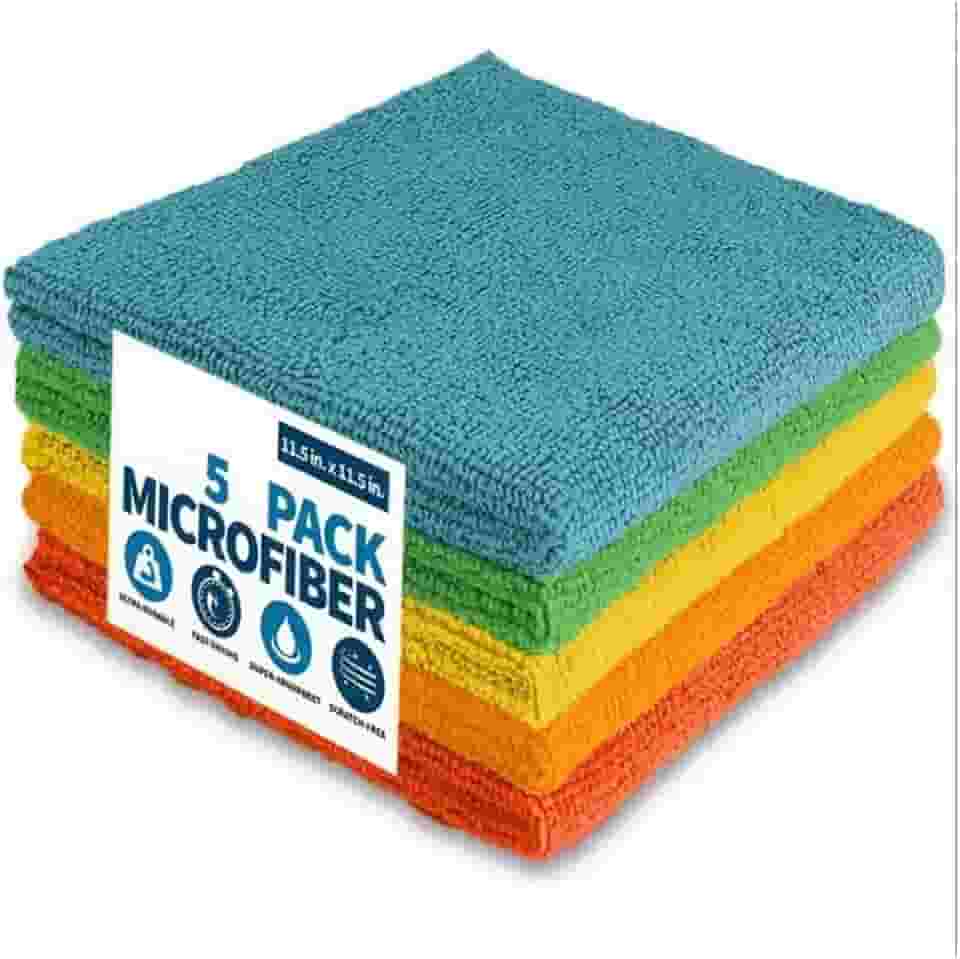 Kit 5 Pano Microfibra Flanela Multiuso 32x32 Não Arranha Macio e Absorvente Limpeza Profunda Automotivo Vidro Pia Uso Doméstico Anti-risco Premium FastJoy