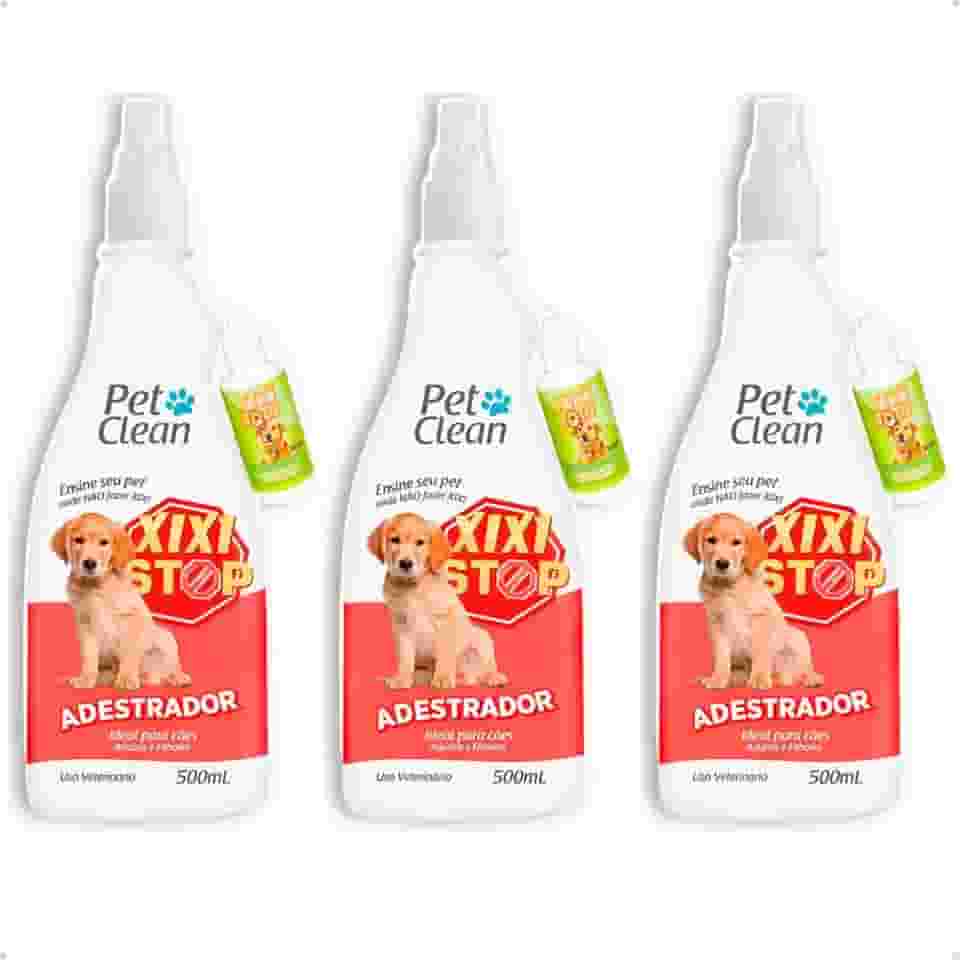 KIT 3 Educador Adestrador Sanitário Xixi Stop 500ml Não Pode Adestramento Cachorro + Xixi Sim 30ml - Pet Clean
