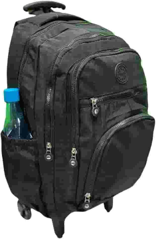 Mochila Escolar de Rodinha, Juvenil, Feminina/Masculina, Stay-Clean, Preta (Preto)