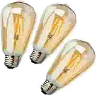 Kit 3 Lampada Filamento De Led St64 Retro Vintage E27 Bivolt Ambar Branco Quente