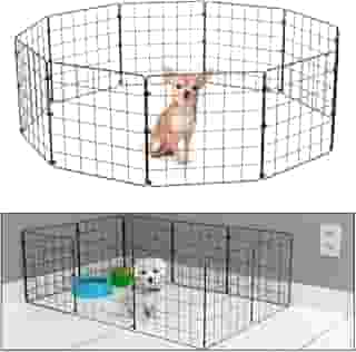 Cercadinho Pet Dobravel Móvel Articulado Cachorro Pequeno Porte Gato 10 Telas 30cm Preto