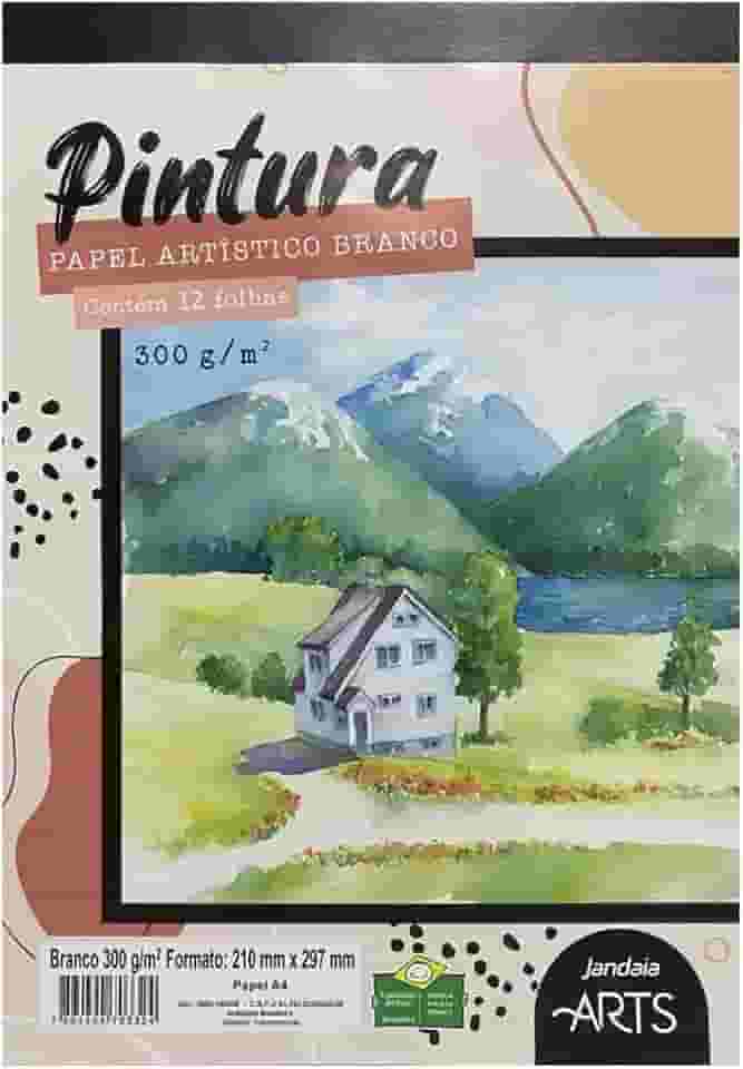 Bloco Pintura, Jandaia, A4, 300 Gramas, 12 Folhas