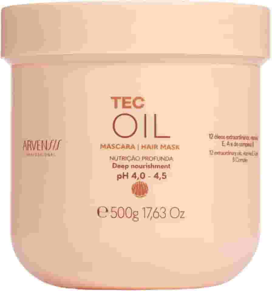 Arvensis – Máscara Capilar Tec Oil 500g | Nutrição, Brilho, Força, Fórmula Vegana, Para Cabelos Ressecados