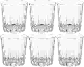 Conjunto 6 Copos de Vidro para Whisky 300ml – Design Lapidado, Fundo Espesso e Brilho Cristalino | Ideal para Drinks, Bourbon, Água e Coquetéis