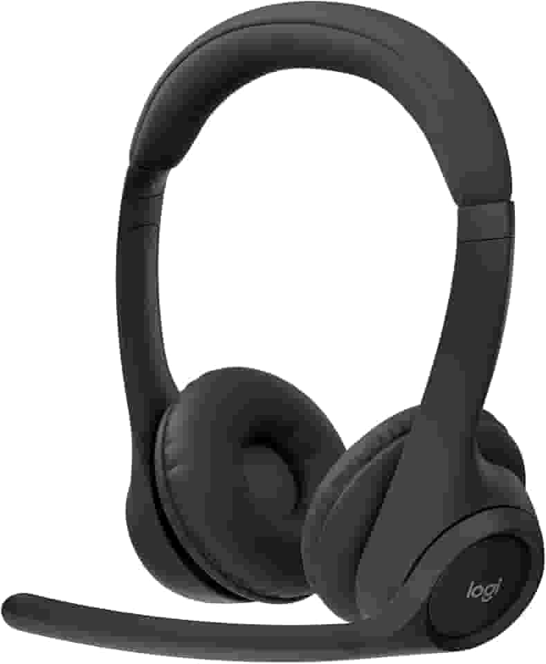 Headset Sem Fio Logitech Zone 300 Com Microfone Flip-to-Mute com Cancelamento de Ruído, Conexão Bluetooth, Bateria Recarregável via USB-C e Almofadas Confortáveis - Grafite