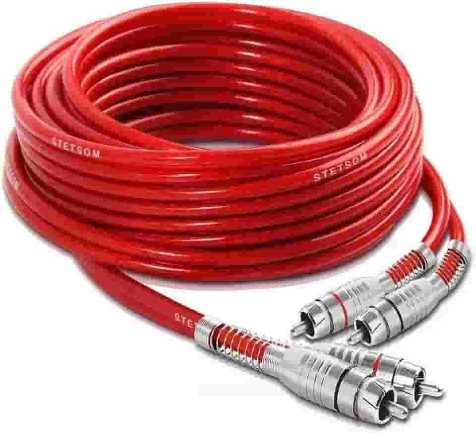 Cabo RCA 5m Stetsom Ouro - Blindagem Dupla - Cobre Puro - Ouro