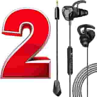Kit 2 Fones de Ouvido Gamer Com Fio e Microfone Flexível Headset para jogos online mobile in-ear compatível Celular Console pc computador notebook video game
