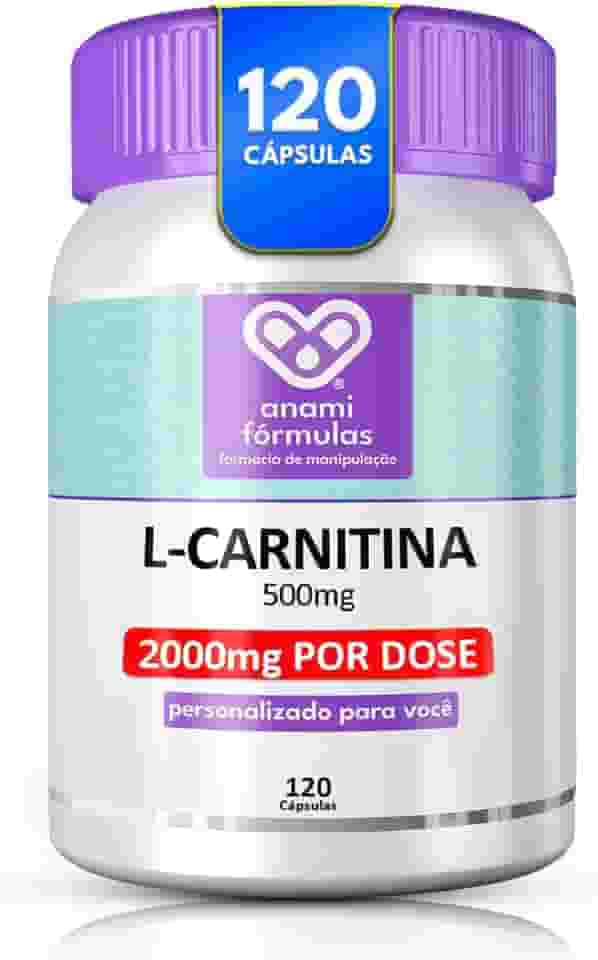 L-Carnitina Pura 2000mg 100% Pura Concentrada 120 Cápsulas