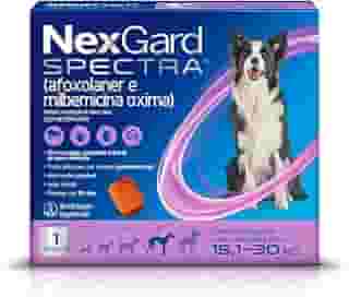 NexGard Spectra Antipulgas e Carrapatos e Vermífugo para Cães de 15,1 a 30kg - 1 tablete