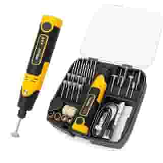 Microrretífica Portátil Multifuncional 57 em 1 Sem Fio, Mini Retífica Elétrica Recarregável com 3 Velocidades, Mandril Universal, USB-C e Kit Completo para Corte, Lixamento, Polimento, Gravação