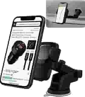 Suporte Veicular para Celular – Ventosa Ultra Forte, Rotação 360° e Antivibração, Ideal para Uber, Waze e GPS