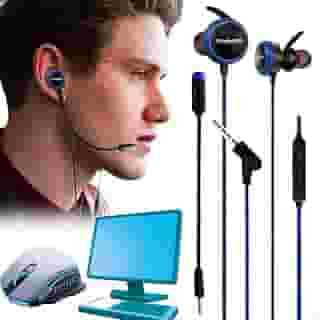 Fone de Ouvido Gamer in-ear Com Microfone Flexível Ajustável removível L26 Preto Aula Online EAD compatível com Celular Pc Console Notebook Jogos Online Musica Podcast