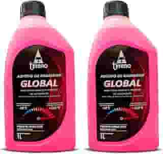 Kit 2 Litros Aditivo Radiador Global Rosa Pronto Para Uso Original Tirreno
