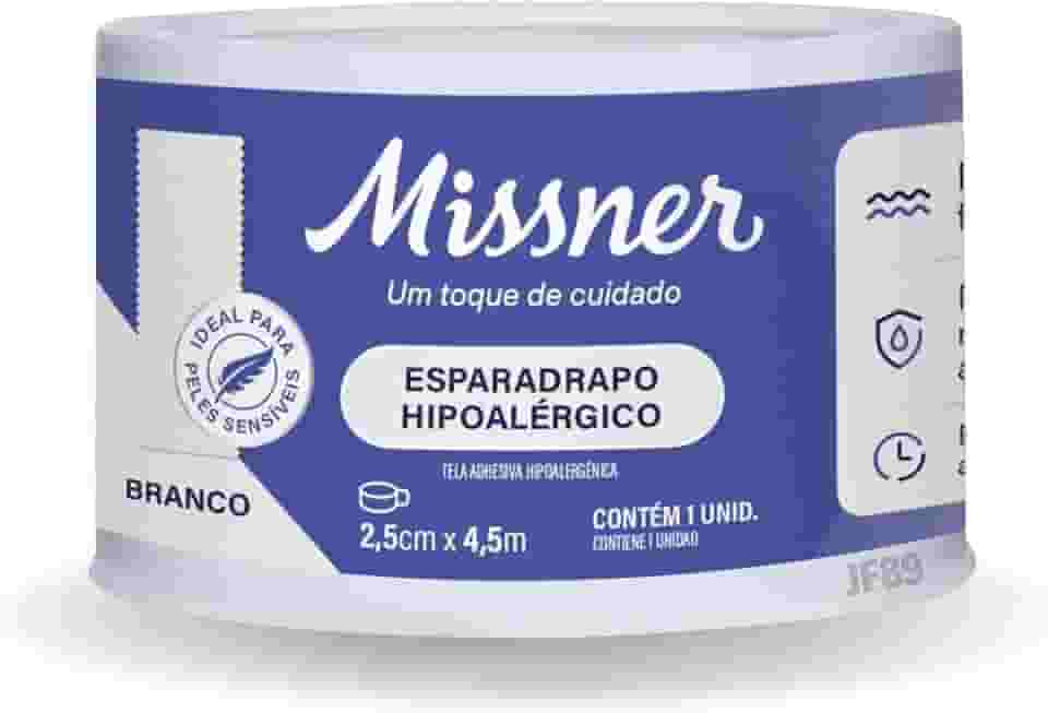 Fita Esparadrapo Impermeável Cirúrgica Hipoalérgico Discreta Missner 2,5cm X 4,5m
