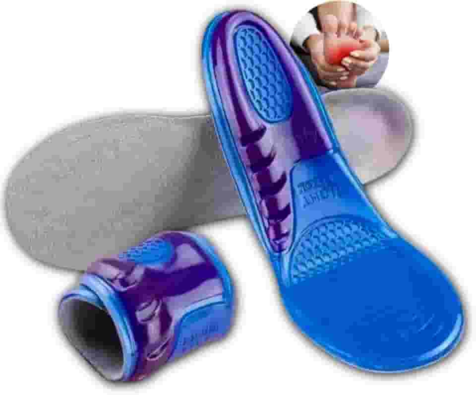 Palmilha Ortopédica Gel Silicone Anti Impacto, Tamanho 41 ao 46, Alívio para Fascite Plantar, Esporão Calcâneo e Dores - Confortável, Ajustável, Ideal para Uso Diário (G)