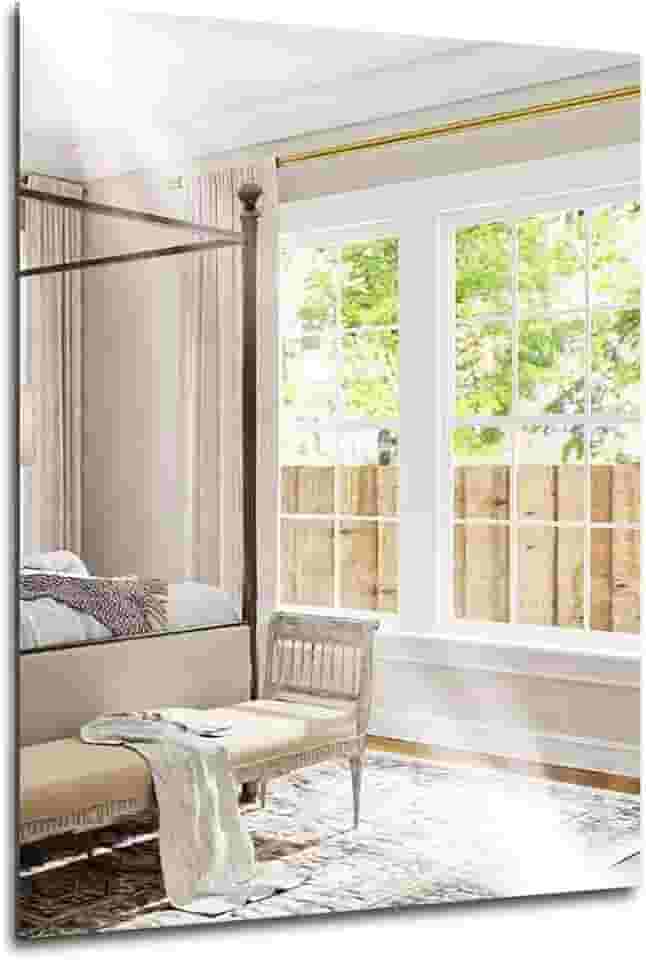 Espelho Decorativo Retangular 60X40cm Ladipado 4mm de Espessura com KIT Instalação para Parede Sala Quarto e Banheiro