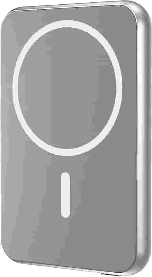 Geonav Power Bank, Carregador Portátil Universal por Indução 5.000mAh, Ultraslim Carregamento rápido, Compatível com MagSafe®, PB5KALMAGSV, Prateado