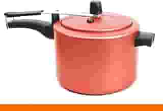 Panela de Pressão 7 Litros Antiaderente Teflon – Fechamento Interno Seguro e Resistente Selo INMETRO (Cereja)