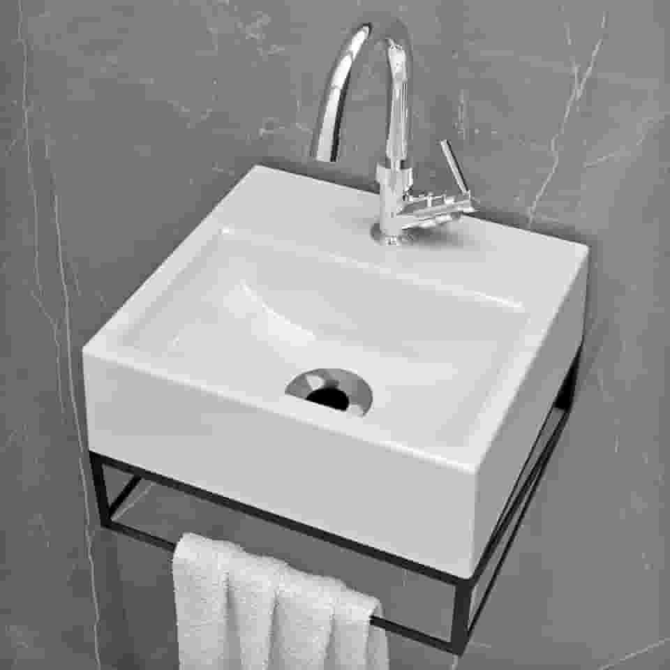 Kit Gabinete Banheiro Pequeno Suspenso 32x30 C/Cuba Pia de Apoio Beltempo