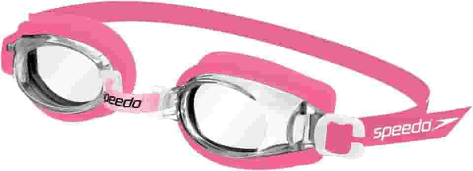 Óculos de Natação Infantil, Speedo, Jr Captain, Lentes Com Proteção UV, Narizeira Ajustável e Tiras Em Silicone