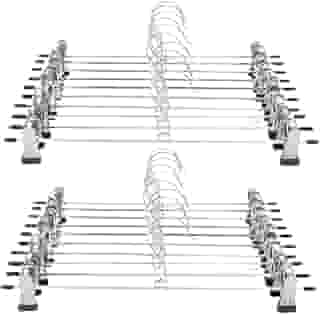 Kit 10 Cabides Presilha Metal Cromado Premium Saia Calça Bermuda Vestido Reforçado