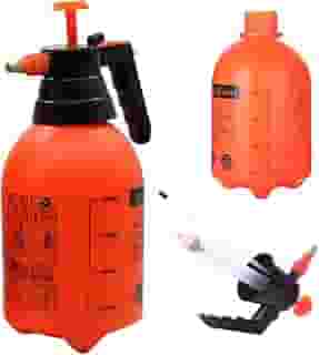 ERTTA Ferramenta Jardim Pulverizador Manual Borrifador Pressão Spray Compressão Previa 2 Litros Plástico Laranja Portátil